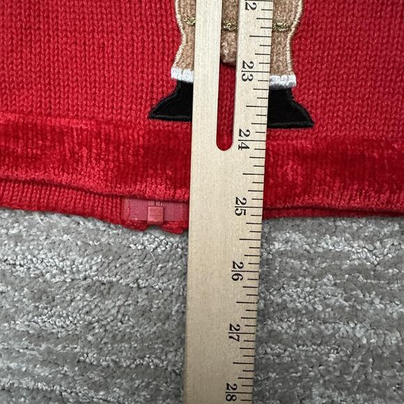 Quacker Factory Sweater Womens Large Red Christmas Reindeer Gingerbread Zip - Picture 12 of 12